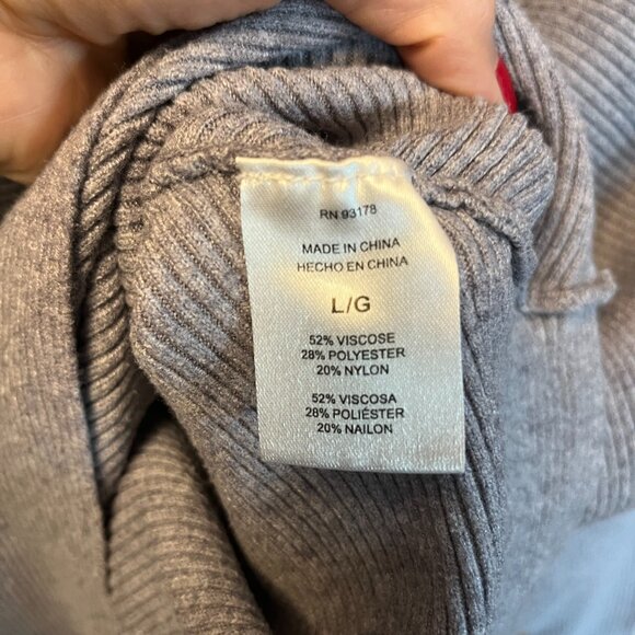 Joan Vass New York Grey Batwing Sleeve Boat Neck Sweater - L - Picture 7 of 8